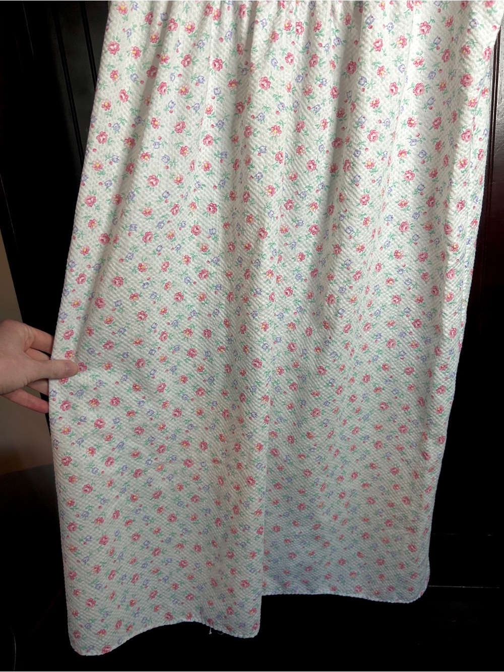 Vintage 90s Lorraine Floral Lace Ribbon Nightgown Cottagecore Dainty Prairie M - Picture 9 of 14